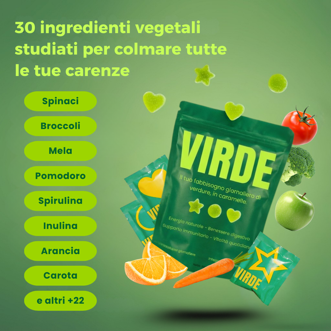 VIRDE - Il Tuo Fabbisogno Giornaliero di Verdure in Caramelle