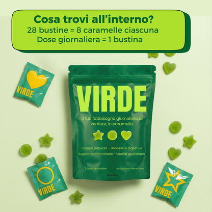 VIRDE - Il Tuo Fabbisogno Giornaliero di Verdure in Caramelle